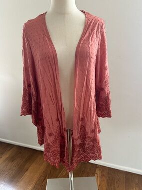 Dusty Rose Open Lightweight Boho Kimono